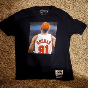 Mitchell & Ness Black Rodman Graphic Tee